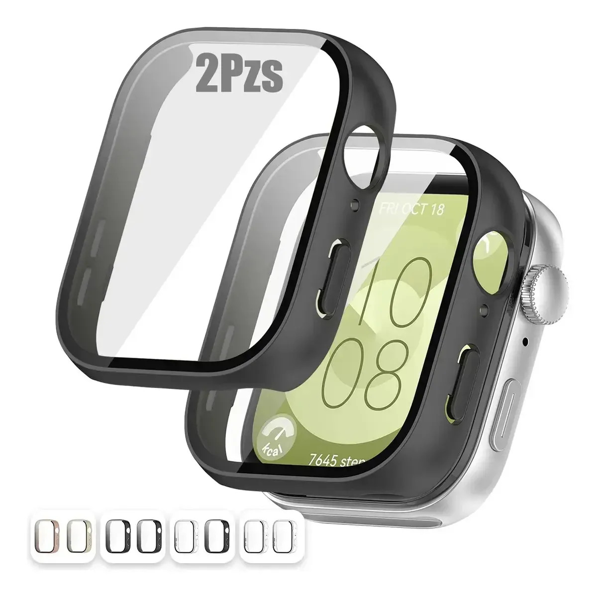 Imagen de 2pzs Funda Case Protector Para Huawei Watch Fit 3 Con Mica,Negro-Negro.JOREILD