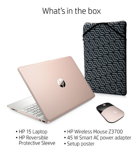 Imagen 3 de 5 de Notebook Hp Rosa Dualcore 15 128g 8gb Win10 Funda+mouse!