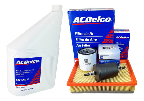 Kit De Filtros + Aceite 10w 40 Chevrolet Onix 1.4 2016 2017