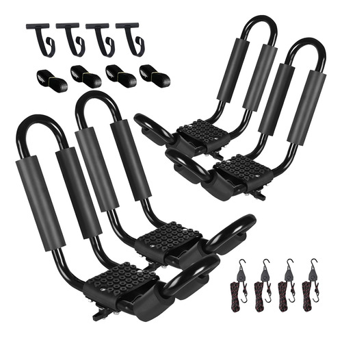 Soporte De Techo Kayak Resistente, 2 Pares De Kayak 4 L...