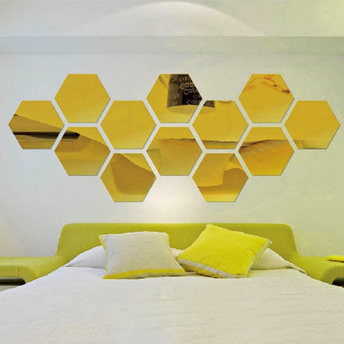 Para Juego De Pegatinas De 100 Piezas De Espejo Hexagonal