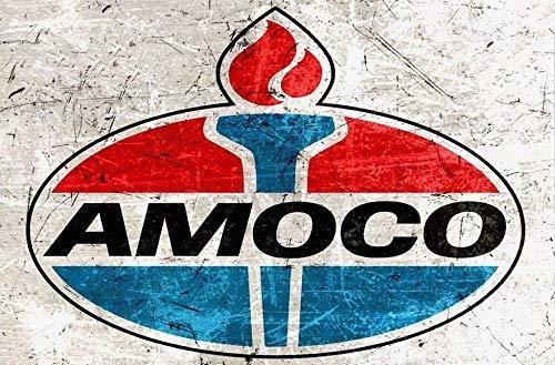 Señales - Ngfd Tin Sign Amoco Gas Oil Station Pump Metal Dec