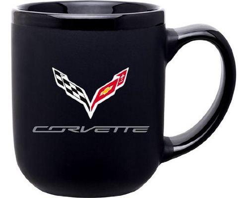 C7 Corvette Logo Modelo Taza De Cafe - Negro Mate