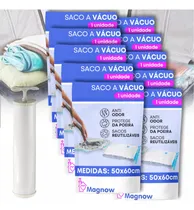 Comprar Kit 10 Saco Vacuo Viagem Organizadores Casaco 50 por 60 cm com bomba guarda roupa Magnow