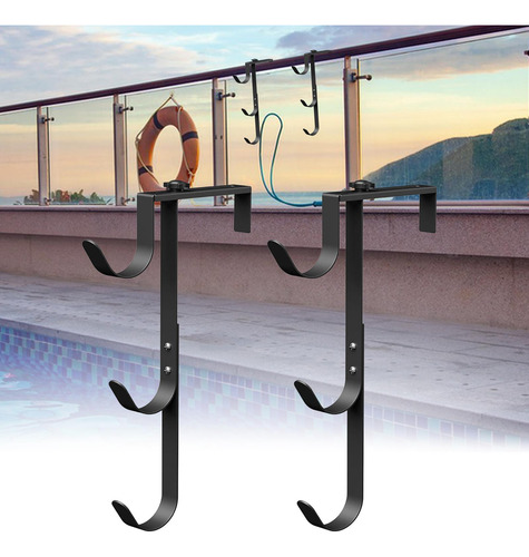 2x Ganchos Para Poste De Piscina, Colgador Ajustable Para
