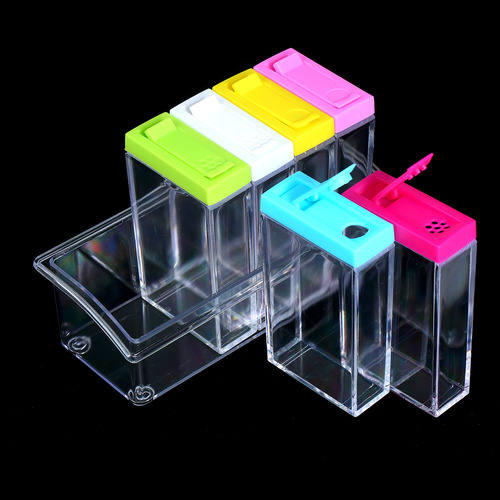 Set De 6 Tarros Mezcladores De Especias De Plástico Con Tapa