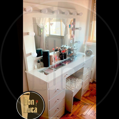 Imagen 5 de 9 de Maquillador Escritorio Espejo Hollywood Melamina 18mm