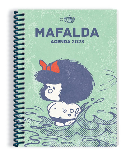Imagen 1 de 2 de Agenda Mafalda 2023 Anillada Modulos Verde - Quino - Granica
