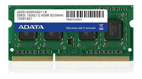 Memoria Ram Adata Ddr3 4gb Pc3l-12800 1600 Mhz Sodimm Laptop