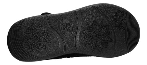 Zapatos Escolar Niña Broche Velcro Flores Comodos Duraderos Negro 15.5