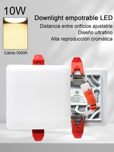 10w Luminario Bote Ajustable Empotrar 90mm Luz Cálida 6pz Blanco
