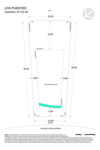 Lote En Venta Al Lago Central Con Financiación En Los Puentes, Nordelta