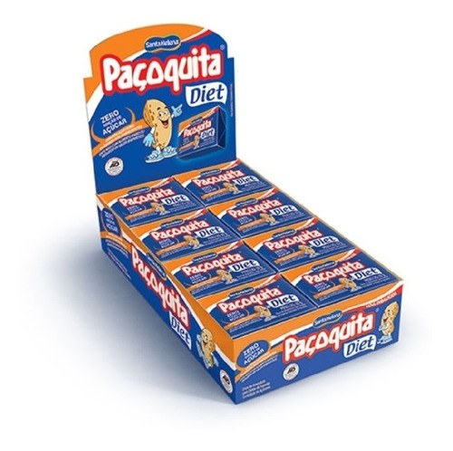 Paçoquita Paçoca Zero Diet Quadrada 432g C/24 - Santa Helena