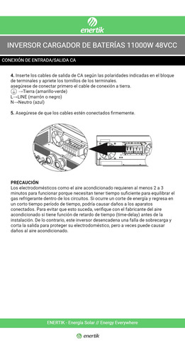 Inversor Cargador Solar 11000w Senoidal Pura Enertik