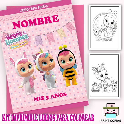 Kit Imprimible Librito Para Pintar Bebes Llorones Nena | MercadoLibre