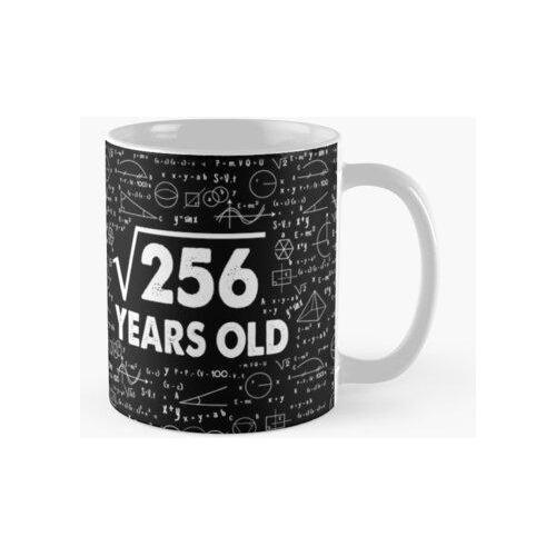 Taza Raíz Cuadrada De 256 16 ° Cumpleaños 16 Años Matemática