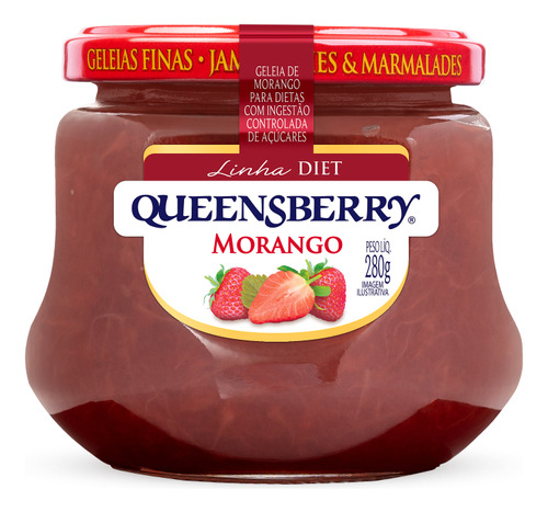 Queensberry Morango Geleia Diet Vidro 280g