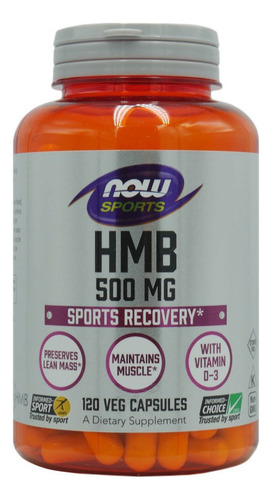 Hmb 500mg Now Foods Com Vitamina D3 120 Veg Caps Sabor Sem Sabor
