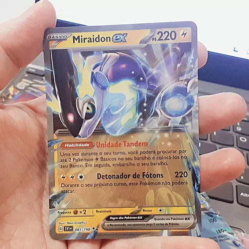 Carta Pokémon - Miraidon ex 81/198 - Escarlate Violeta SV1 - Copag - Deck  de Cartas - Magazine Luiza