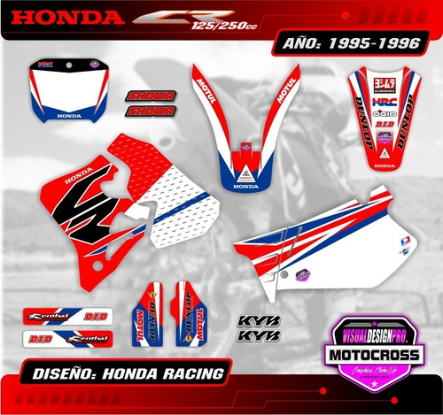 Kit Calcos Gráfica Honda Cr 125 - 250 - 1995/97 - Gruesas