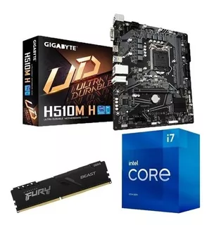 Kit Upgrade I7 11700 + Placa H510m-h + Memória Hx 16gb Ddr4