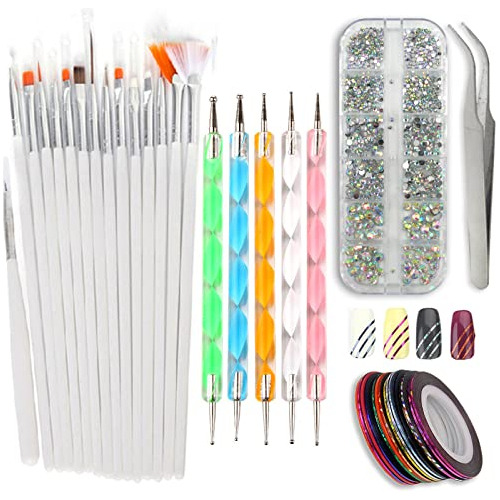 Lifextol Nail Art Painting Brush Pen Tools Kit Nail Ab-rhine