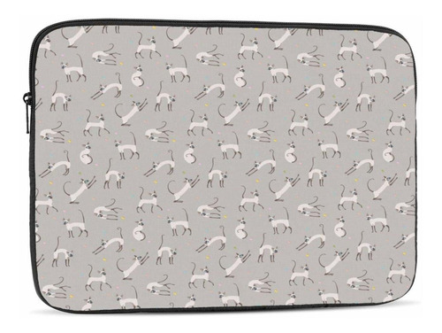 Laptop Sleeve Case,cute Siamese On Wall Design Playing