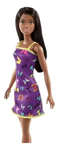 Boneca Barbie Fashion Vestido Roxo Estampa Borboleta Mattel - Detalhes  Magazine - Quer presentear? O seu lugar é aqui!