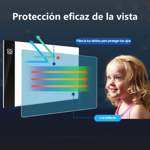 Mesa De Luz De Dibujo A4 Led 3 Modos Iluminación Puerto Usb