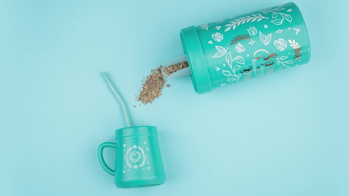 Imagen 4 de 9 de Set Caja Regalo Matero Yerbera Azucarera Mate Bombilla Madu