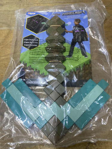 Espada Diamante Con Capa Enderman Minecraft Disguise Color Azul Acero