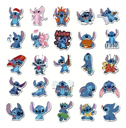 50 Calcomanías Sticker Impermeables De Lilo & Stitch