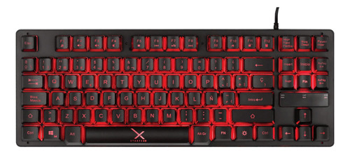 Imagen 3 de 5 de Teclado gamer Xzeal XST-300 QWERTY español España color negro con luz 3 colores