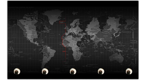 Porta Chaves Mapas Mundo Países Continentes Organizador T02