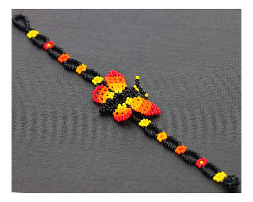 3 Pulseras Mariposa Mujer Chaquira Color Variados Diámetro 5 Cm Largo 17 Cm