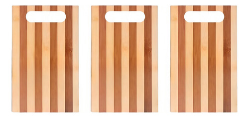 Set X 3 Tablas Para Picar Madera Bambu 19.5x29.5cm Bandeja