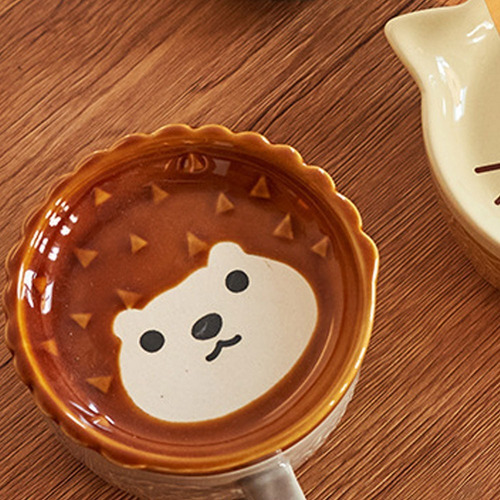 Taza De Cerámica Con Plato Y Grabado 3d Kawaii
