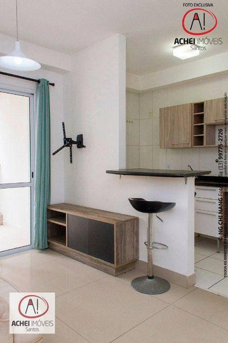 Imagem 1 de 30 de Apartamento Com 2 Dormitórios, Sala Com Sacada, Lazer Completo, 1 Vaga À Venda, 64 M² Por R$ 455.000 - Marapé - Santos/sp - Ap10953