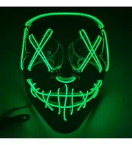 Comprar Mascara Led Neon Halloween Terror Cosplay Balada Carnaval Cor Verde