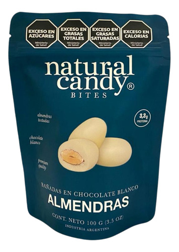 Almendras Bañadas Choco Blanco Bites Natural Candy 100 Gr.