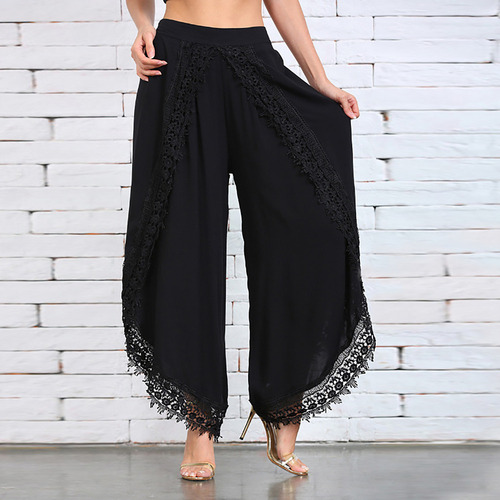 Cintura Elástica Moderna De Encaje Liso For Mujer, Amplia L