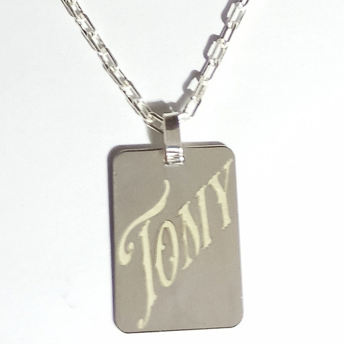 Medalla Plata 925 Personalizada 15x19mm Frase Cadena Hombre