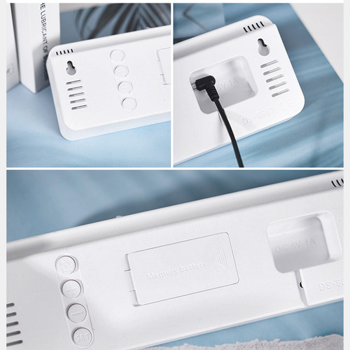 Reloj De Pared Digital Led Con Termómetro, Fecha,alarma