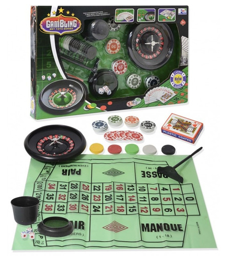 Ruleta Con Paño Juego De Mesa De Caja + Cartas De Poker