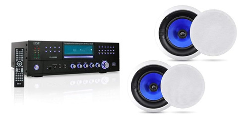 Amplificador Pyle, 1000 W, 4 Canales, Con 2 Altavoces