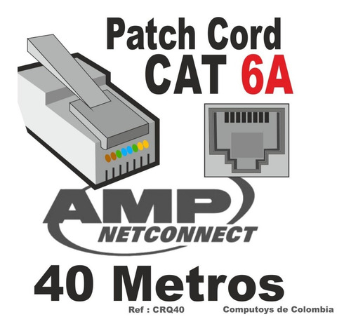 Imagen 1 de 6 de Cable De Red Rj45 Cat. 6a 40m Ref: Crq40 Computoys Sas