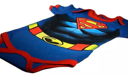 Imagen 5 de 10 de Pañalero Bebé Ropa Dc Comics Superman Musculos Set 2 Piezas