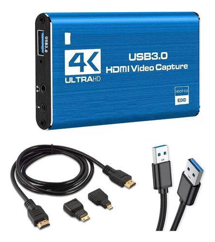 Capturador Video Hdmi Usb 3.0 4k Windows Mac Linux Micrófono