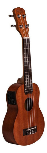 Ukulele Malibu Soprano Elet Natural Fosco 21-s C/capa Cor Marrom