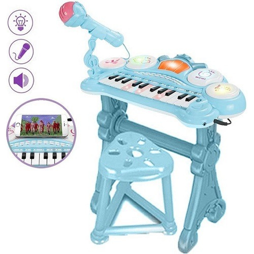 Piano Juguete Electrónico Para Niños Musical Con Micrófono